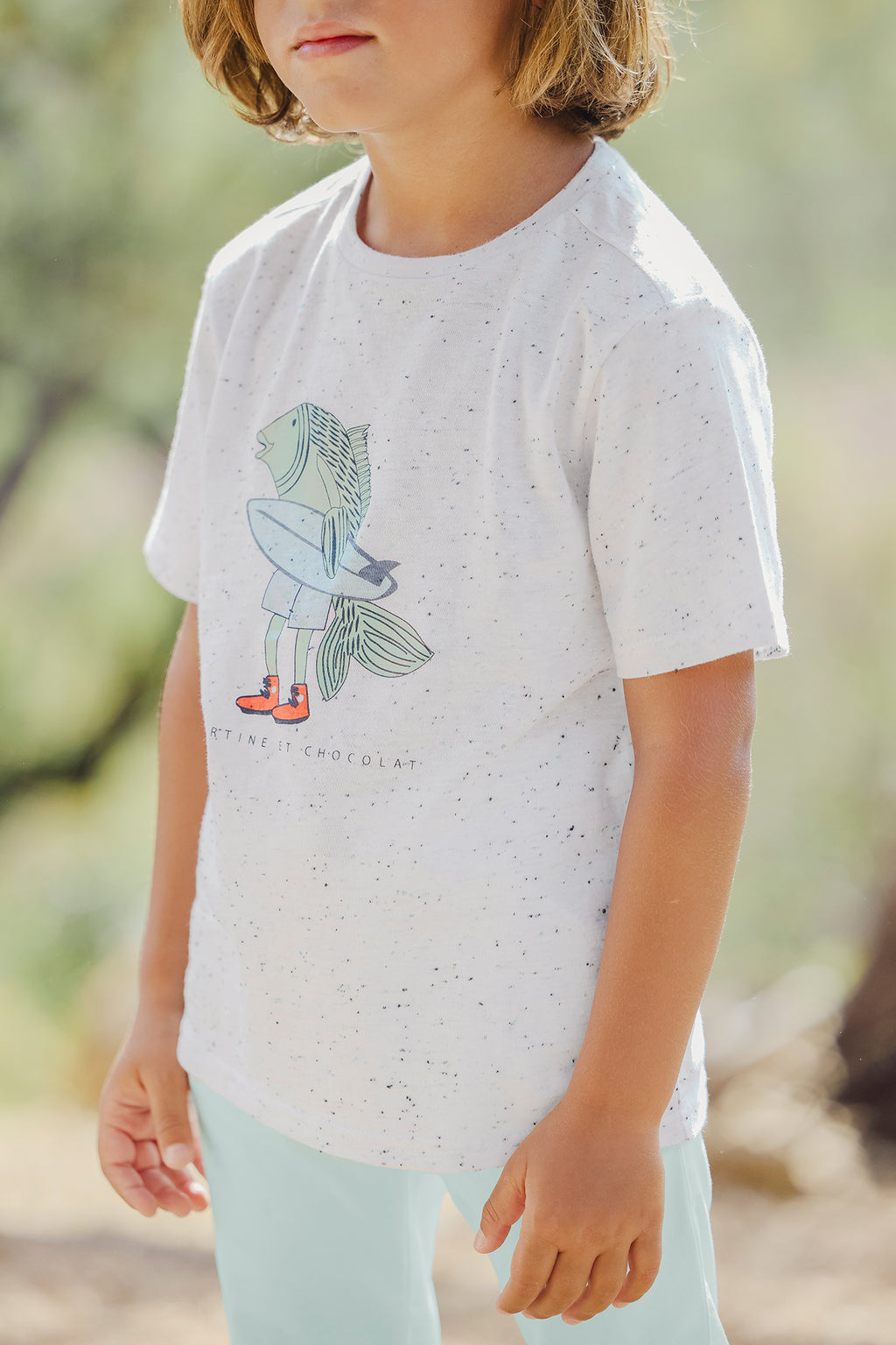 T -Shirt - Aqua Illustration Surferfisch