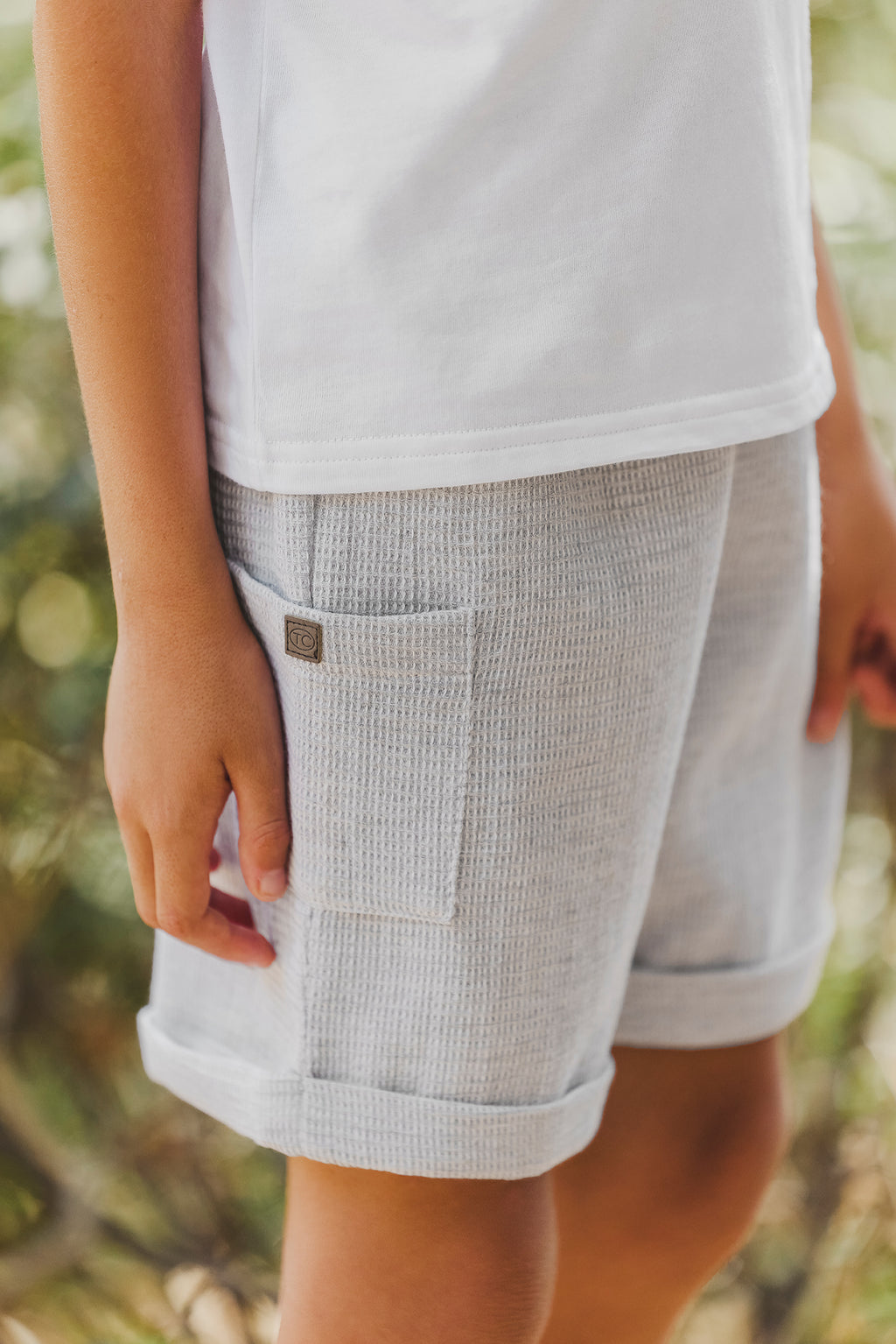 Kurze Hose - Grau China Strickwaren Bienenwabe