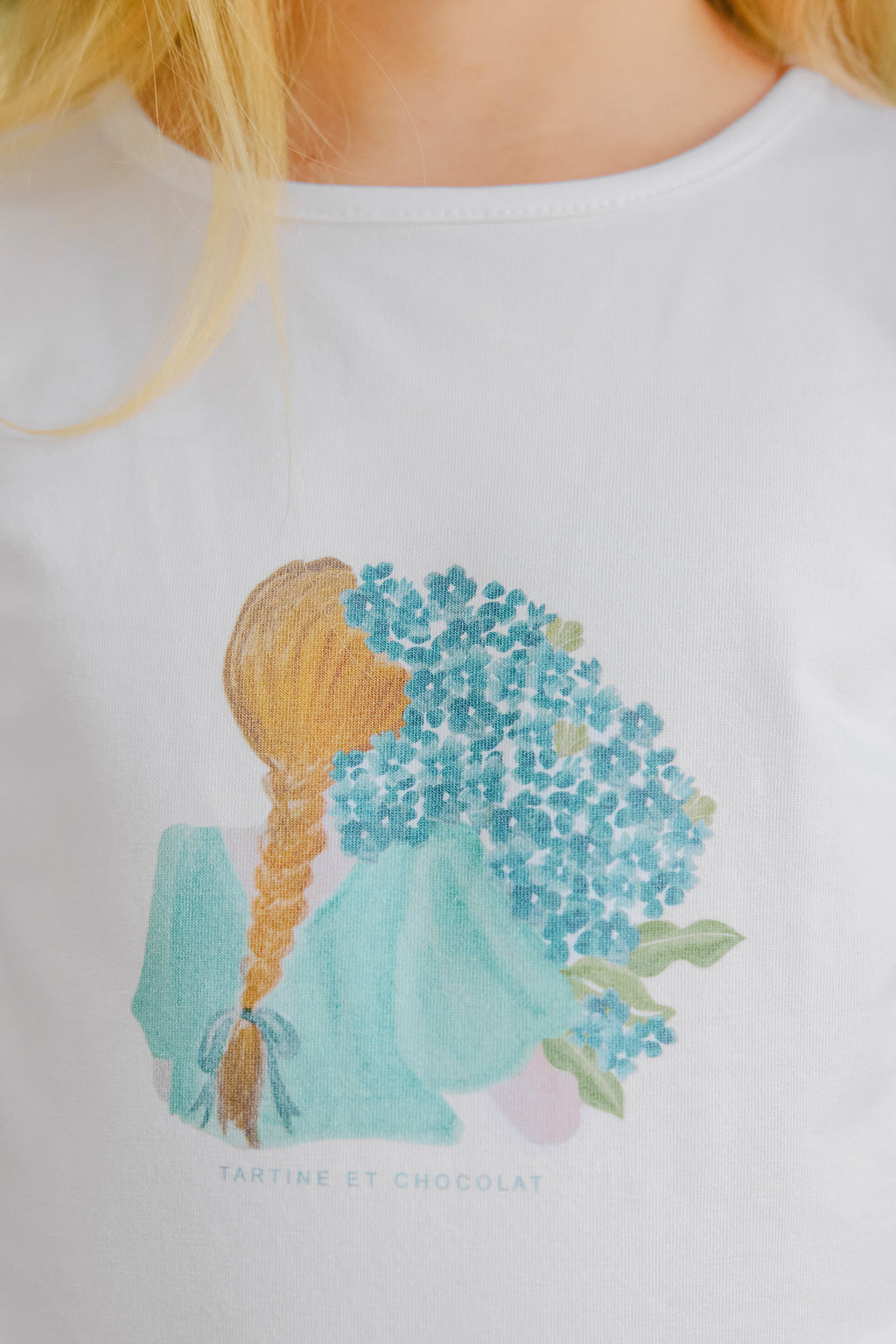 T -Shirt - Weiss Illustration Blumen