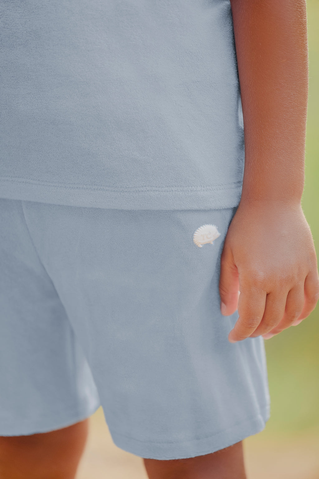 Kurze Hose - Blau gewaschen Strickwaren Schwamm