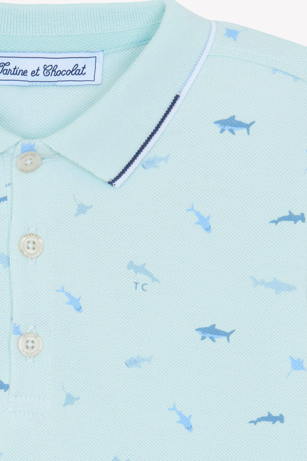 Polo - Aqua illustration requins