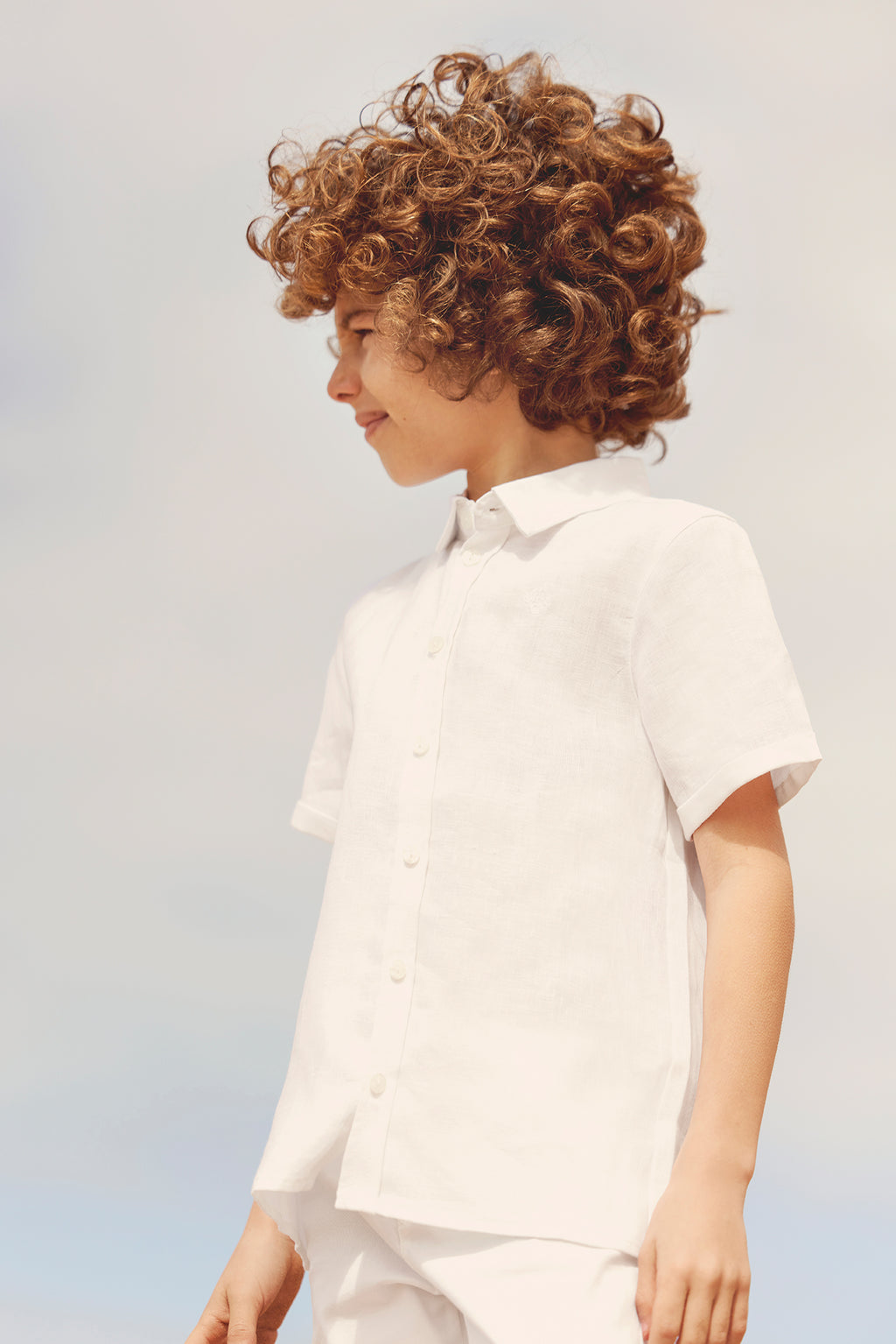 Shirt - White Linen short sleeves