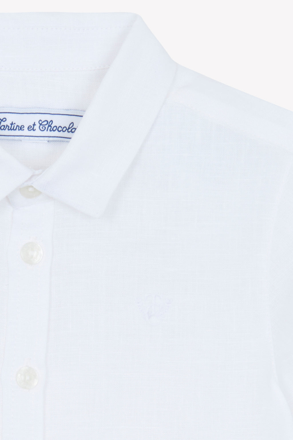 Chemise - Blanc lin manches courtes