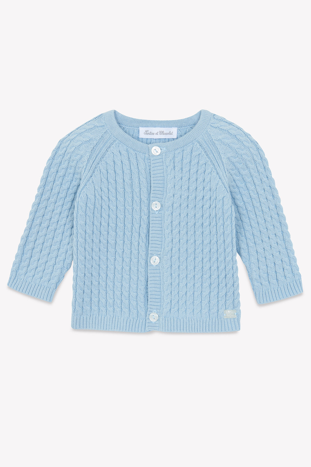 Cardigan - Blue celestial Knitwear Cablee