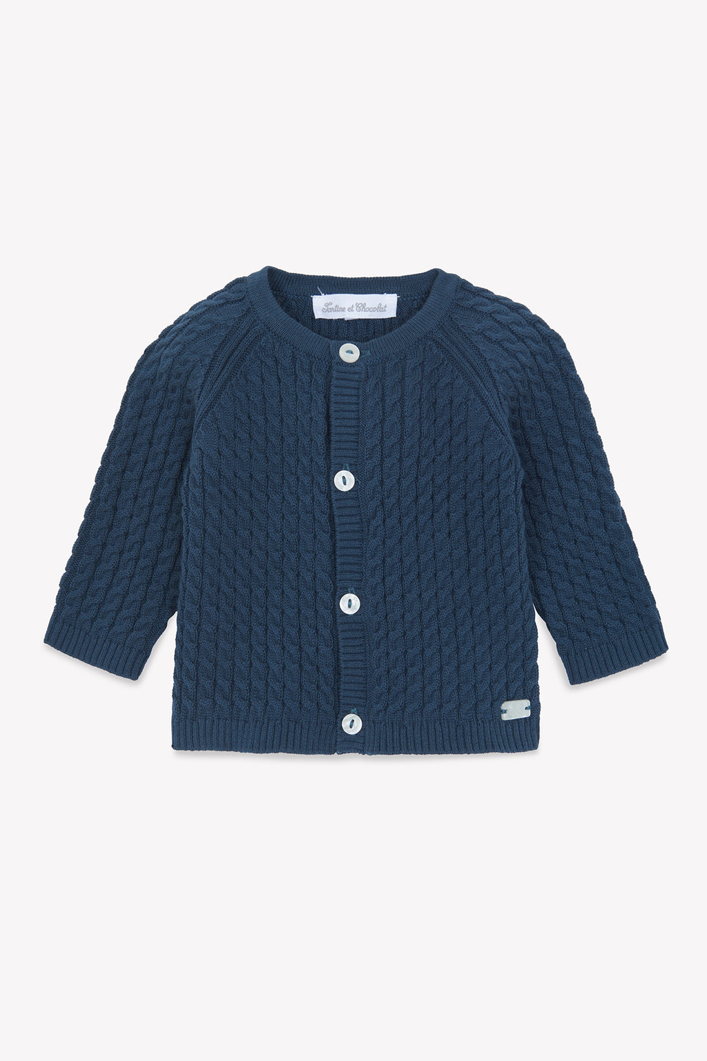 Cardigan - Navy washed Knitwear Cablee