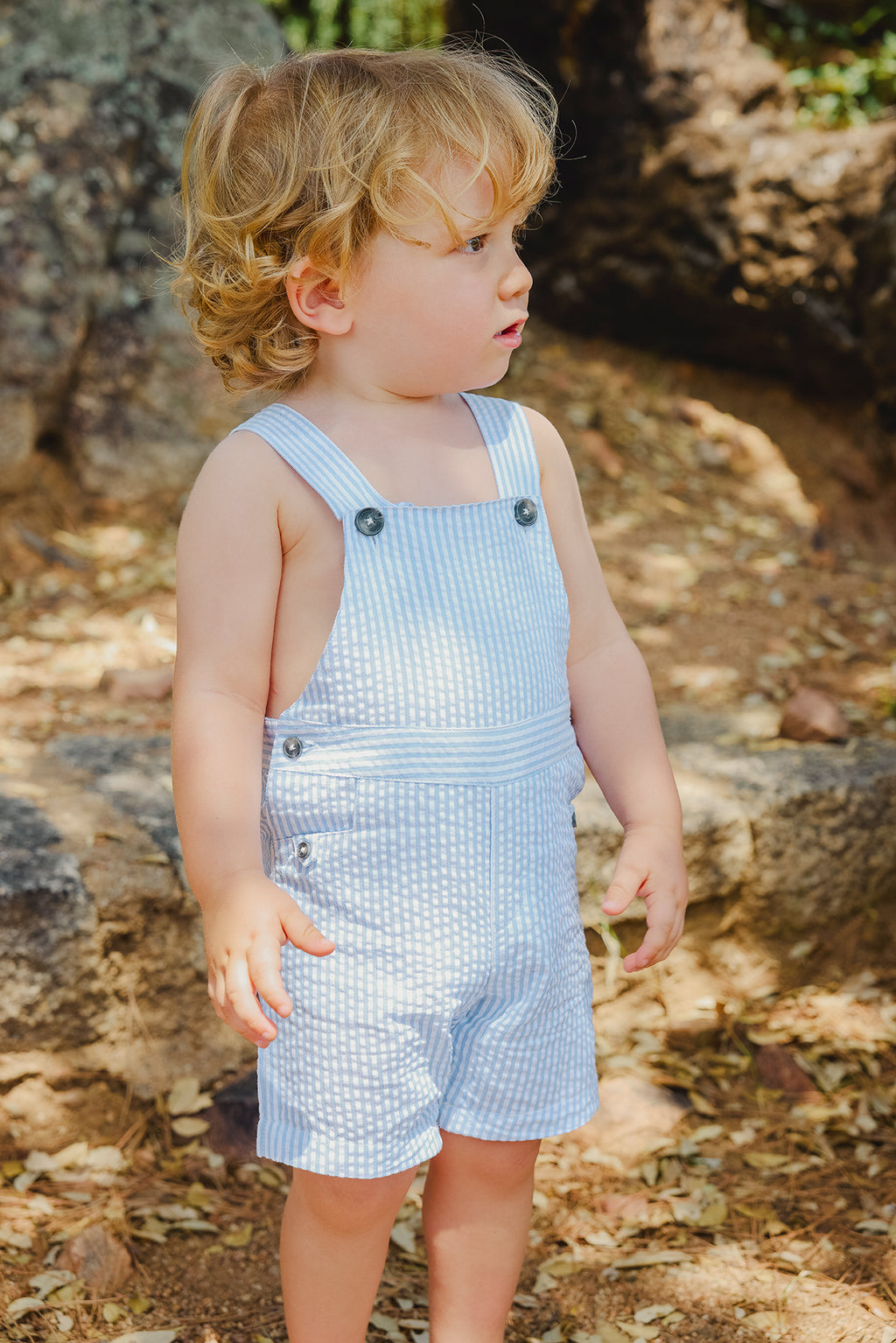 Dungaree - Blue Greye Stripes