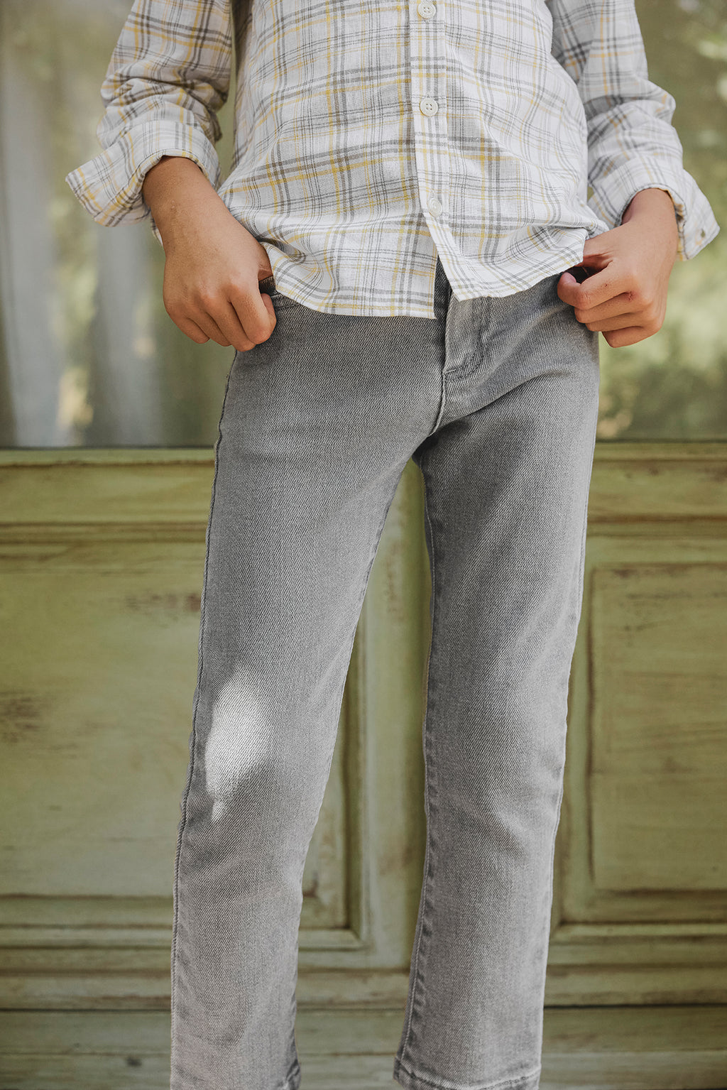 Jeans - Grau Denim