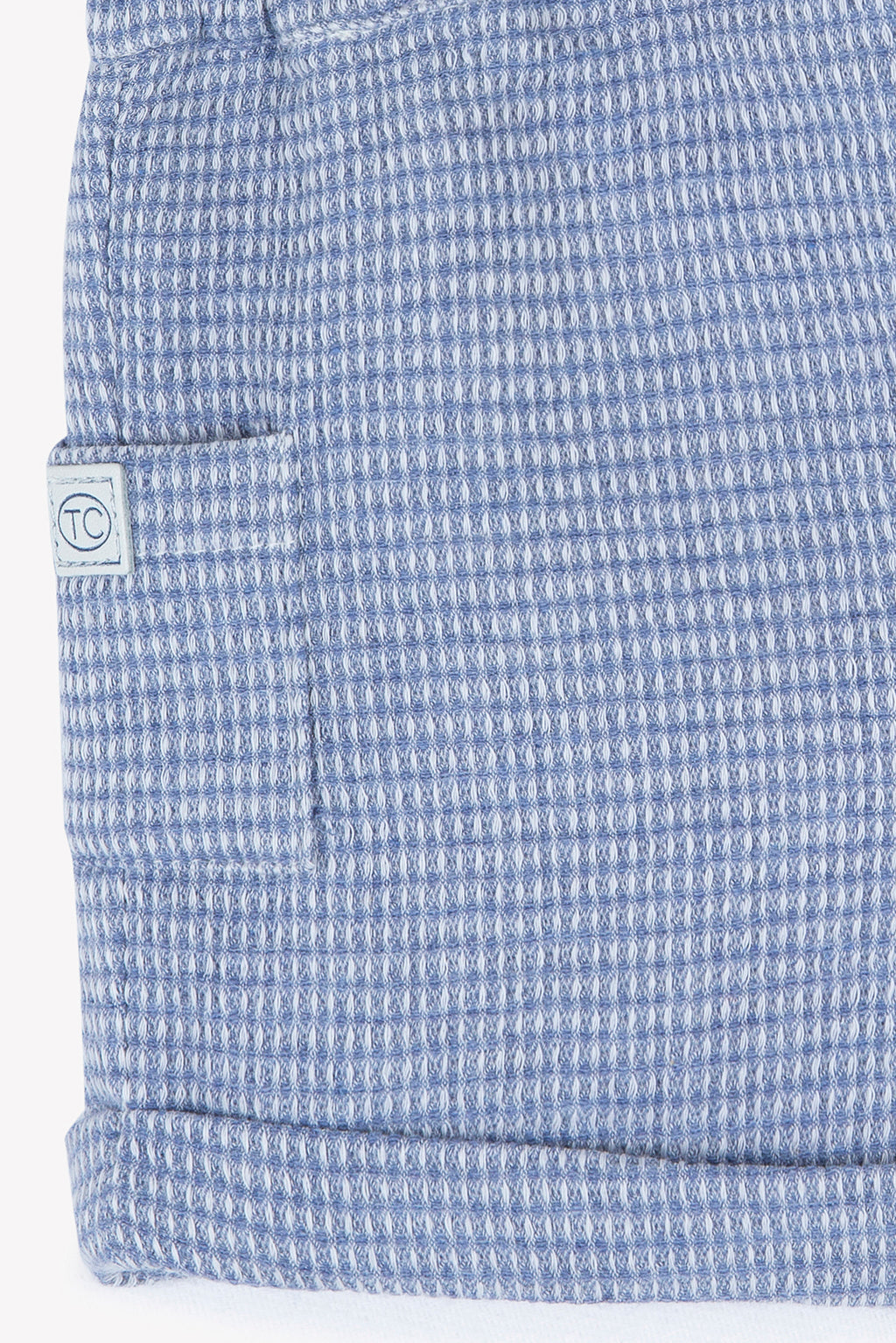 Kurze Hose - Blau Graue Strickwaren Bienenwabe