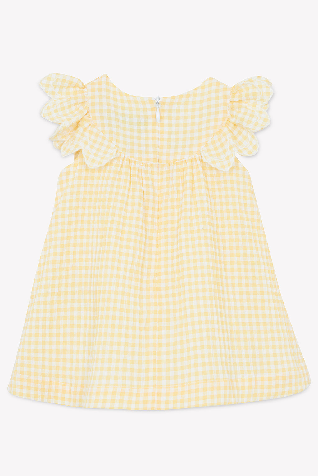 Kleid - Pollen Zweifarbiges Gingham Kittel Gestickt