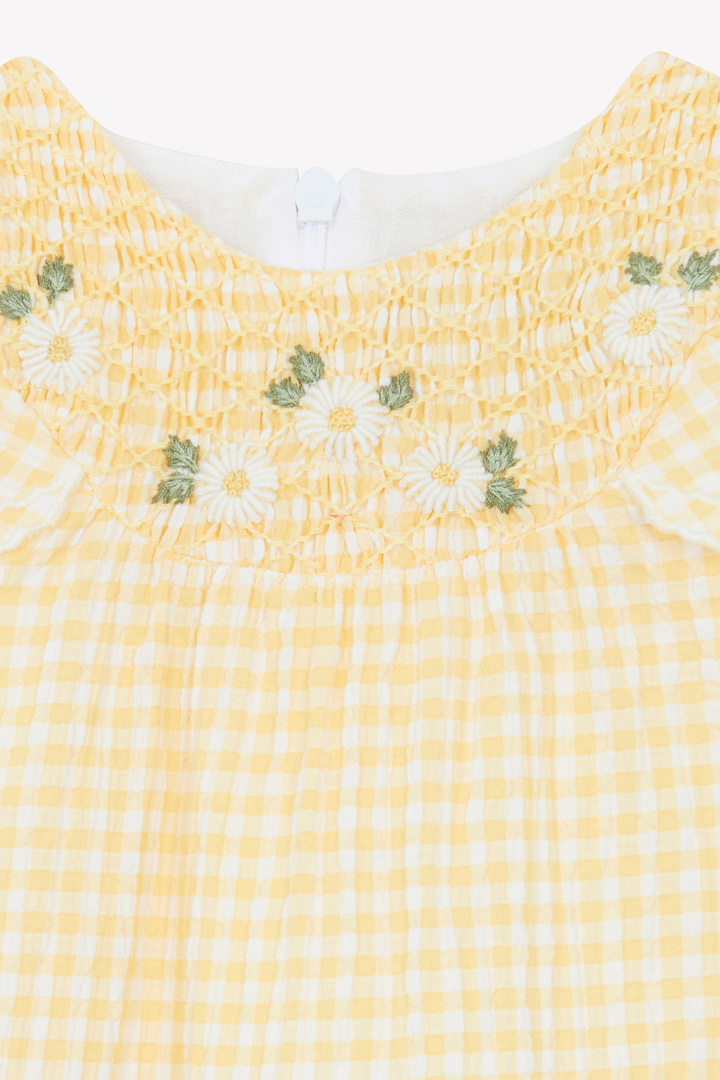 Kleid - Pollen Zweifarbiges Gingham Kittel Gestickt