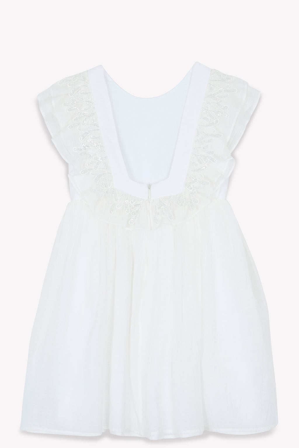 Vestido - Blanco Detalles de paillet