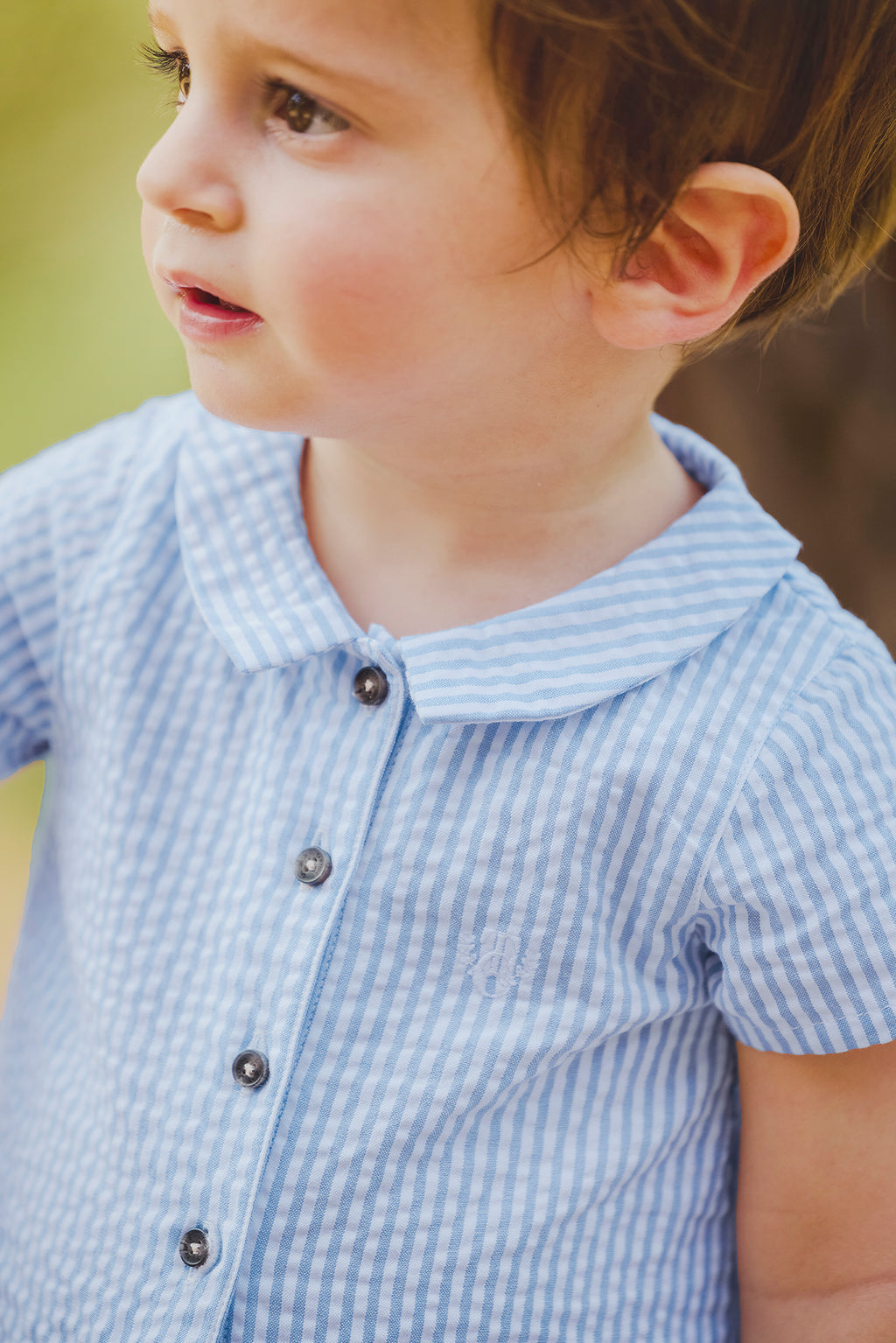 Jumpsuit short - Blue Greye Stripes