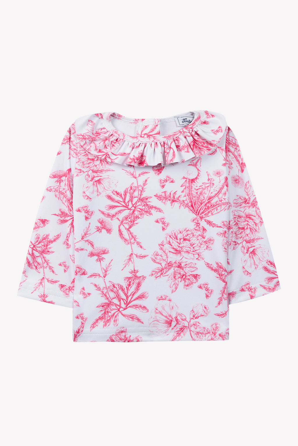 Bath T -Shirt - Rosa vivace Stampaispirazione Toile de Jouy