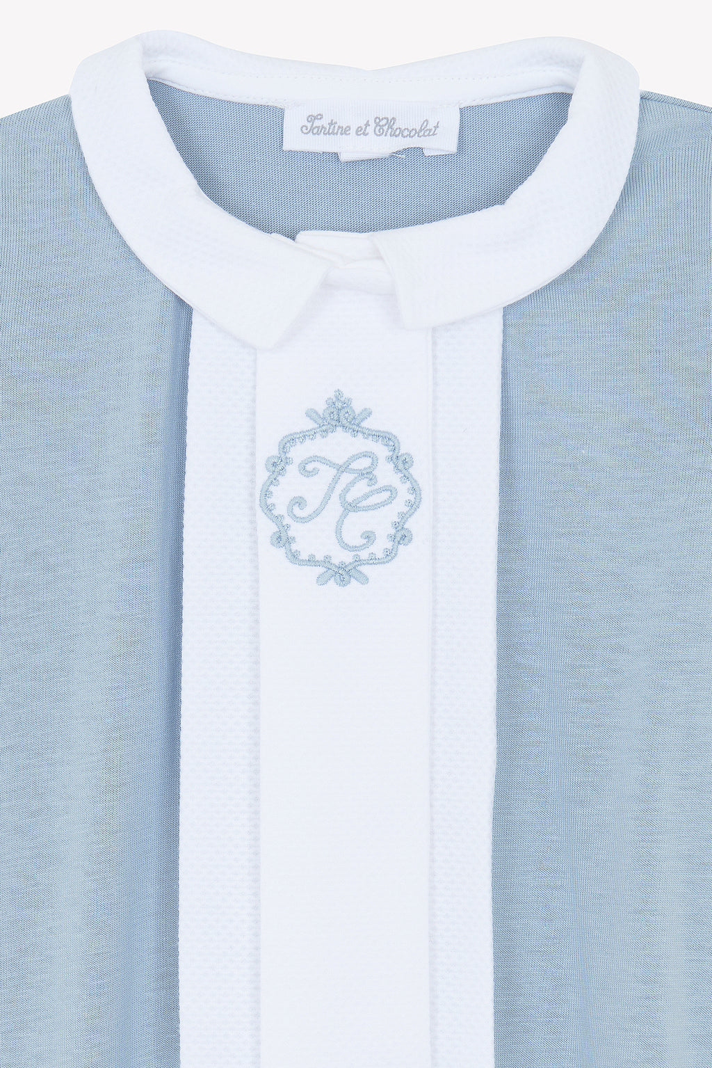 Pyjama - Leichte Blaubeere Stickerei TC Monogramm