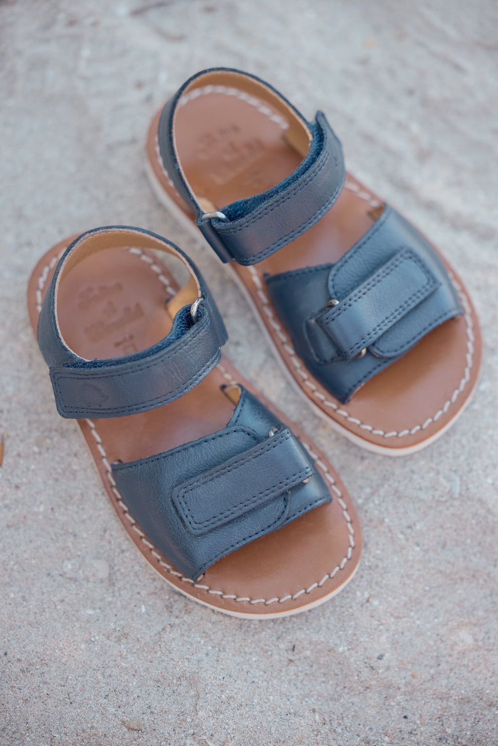 Sandales - Cuir bleu navy