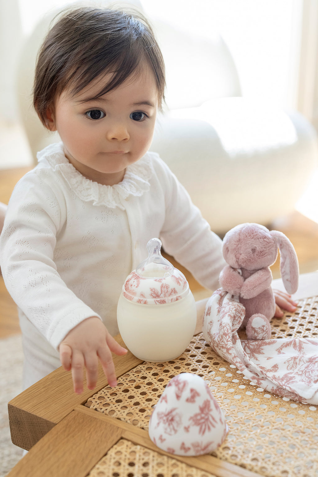 Scatola bottiglia e Doudou - Toile de jouy Rosa Élhée x Tartine et Chocolat