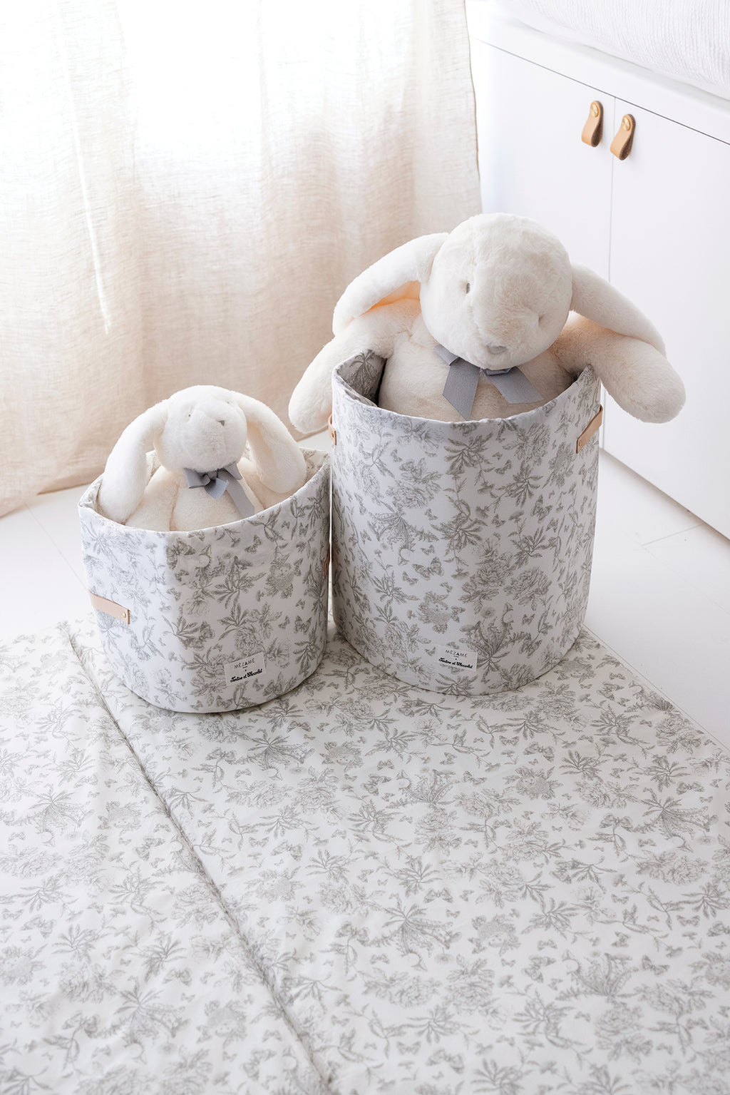 Large Basket toile de jouy Grey Mezame X Tartine et Chocolat