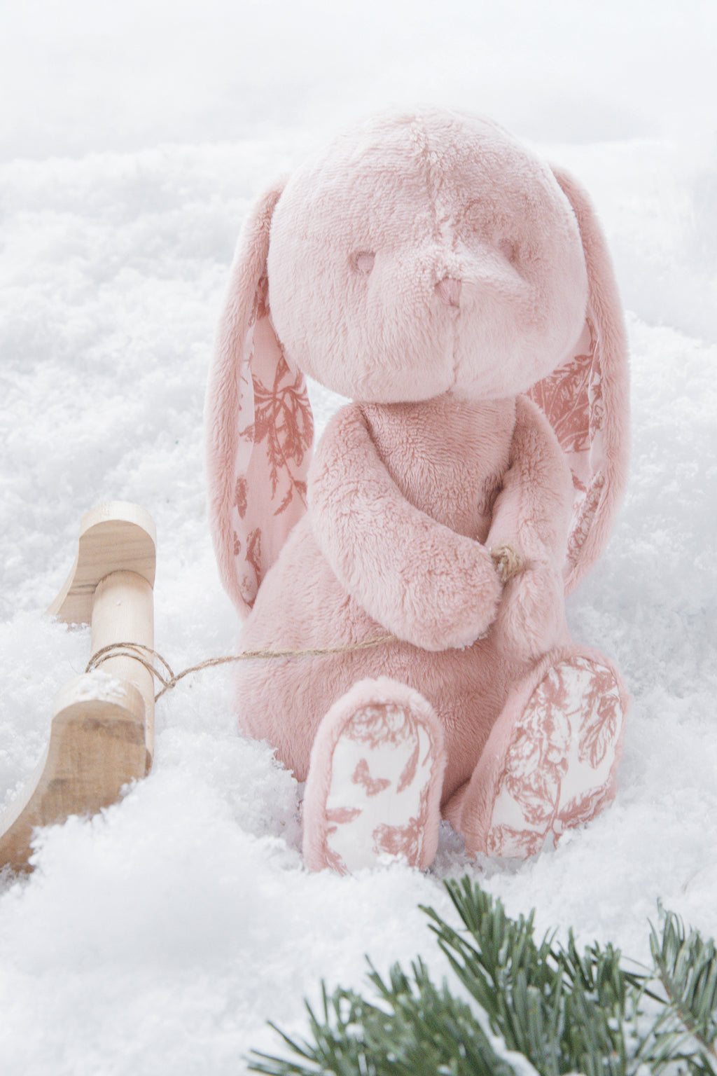 Augustin the rabbit - Print inspiration Toile de Jouy Pink 25cm