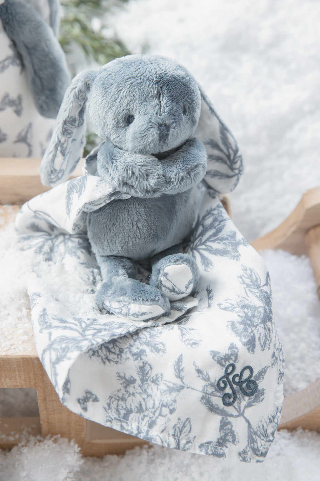 Augustin the rabbit - Comforter Print inspiration Toile de Jouy Blue