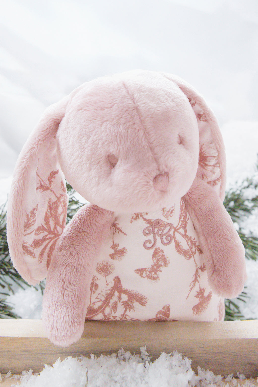 Augustin the rabbit musical night light - Print Toile de Jouy Pink