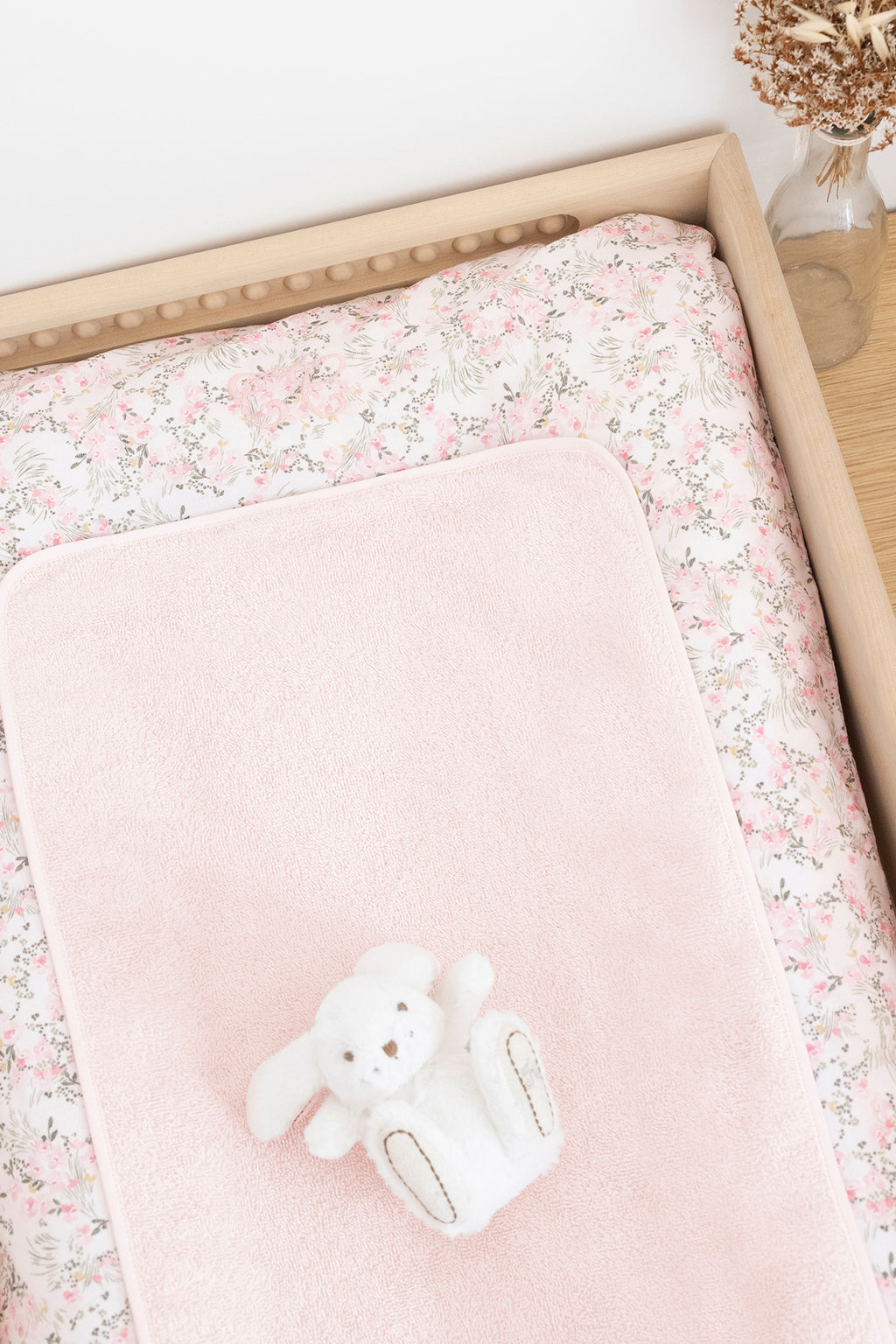 Changing mat cover Changing - Print flowery jardin hivernal