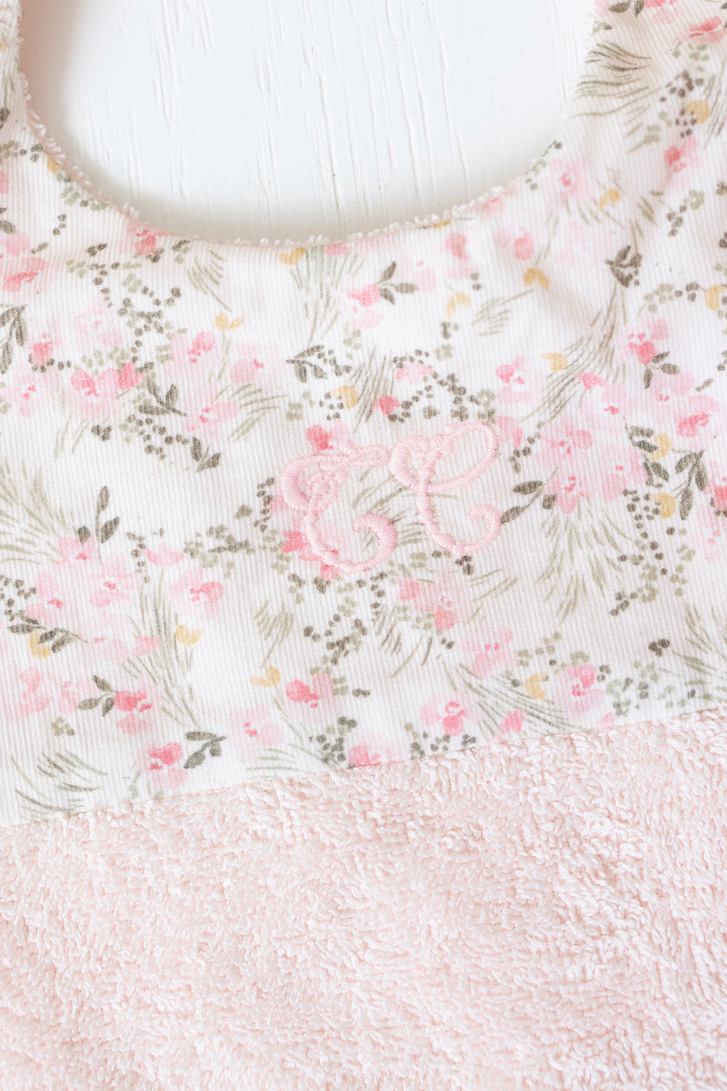 Bib - Pale pink Print flowery jardin hivernal T2