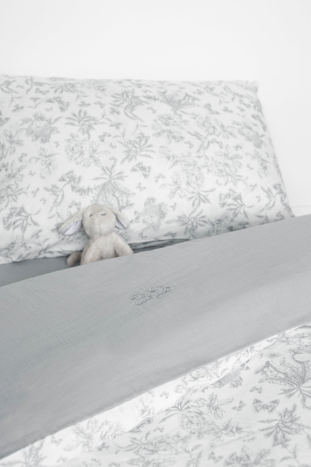 Bed linen set - Print inspiration toile de jouy Grey