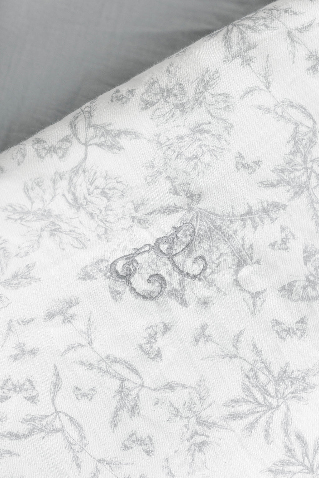 Bed linen set - Print inspiration toile de jouy Grey