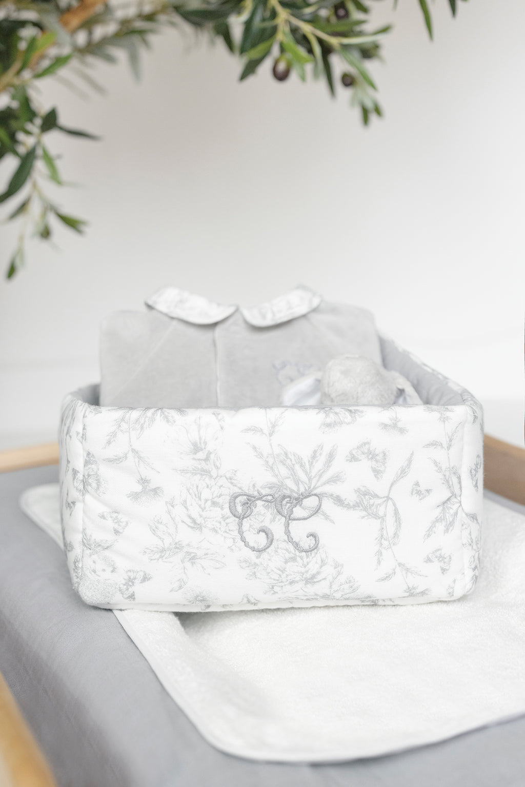 Basket - Print inspiration toile de jouy Grey