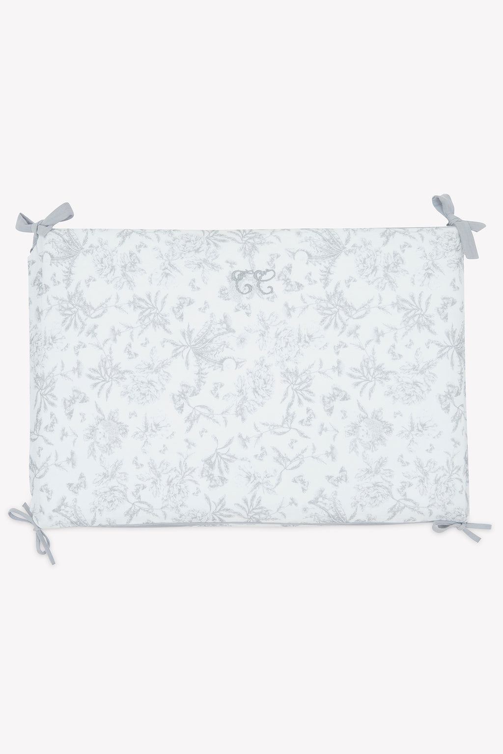 Tour de lit - Imprimé inspiration toile de jouy gris