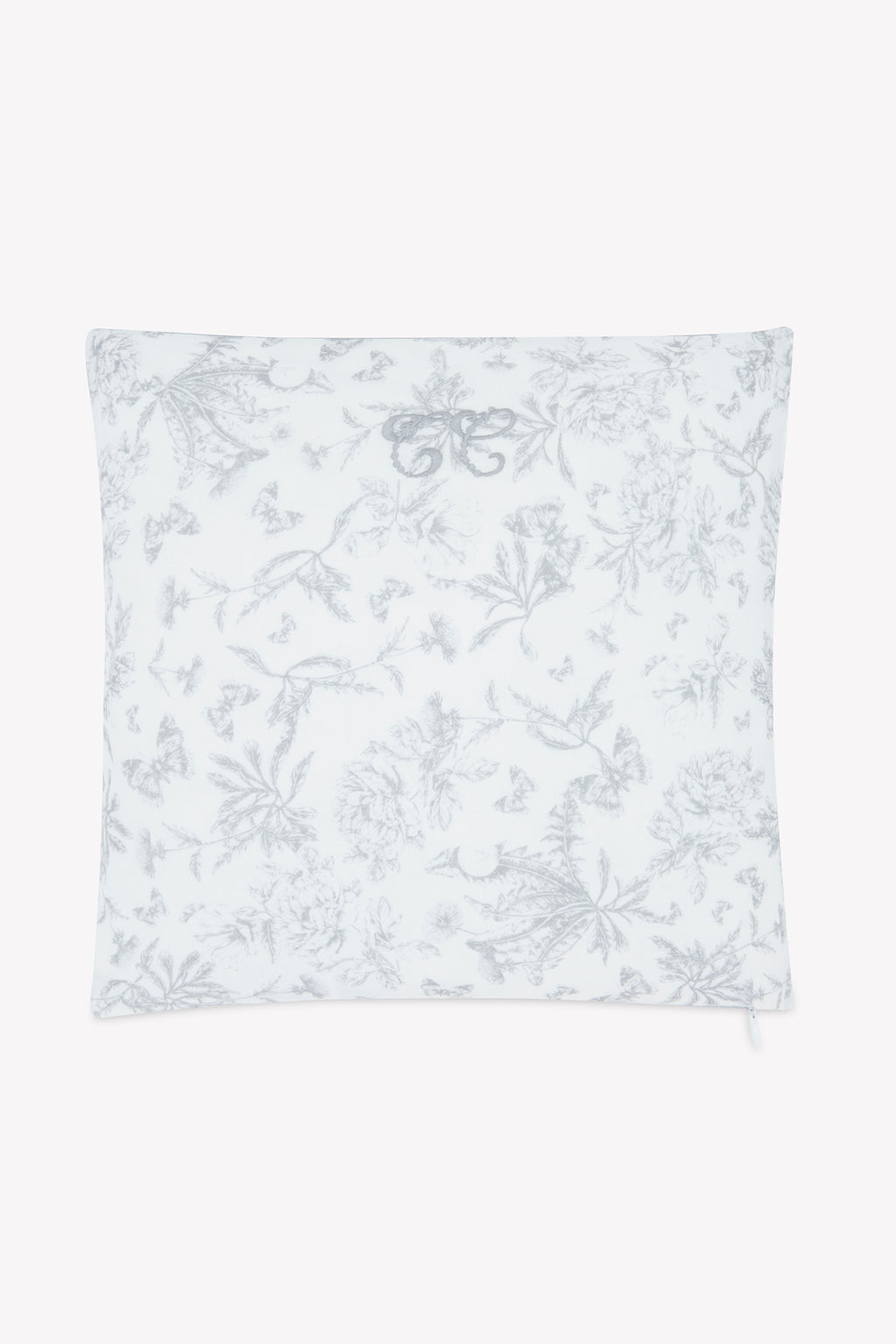 Coussin - Réversible imprimé inspiration toile de jouy gris