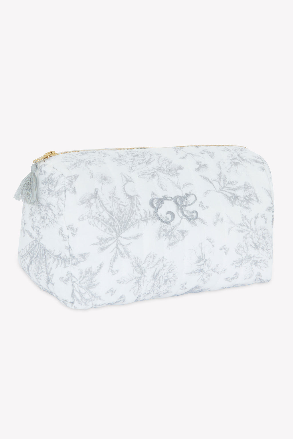 Bolsa para el baño - Estampado inspiración toile de jouy Gris