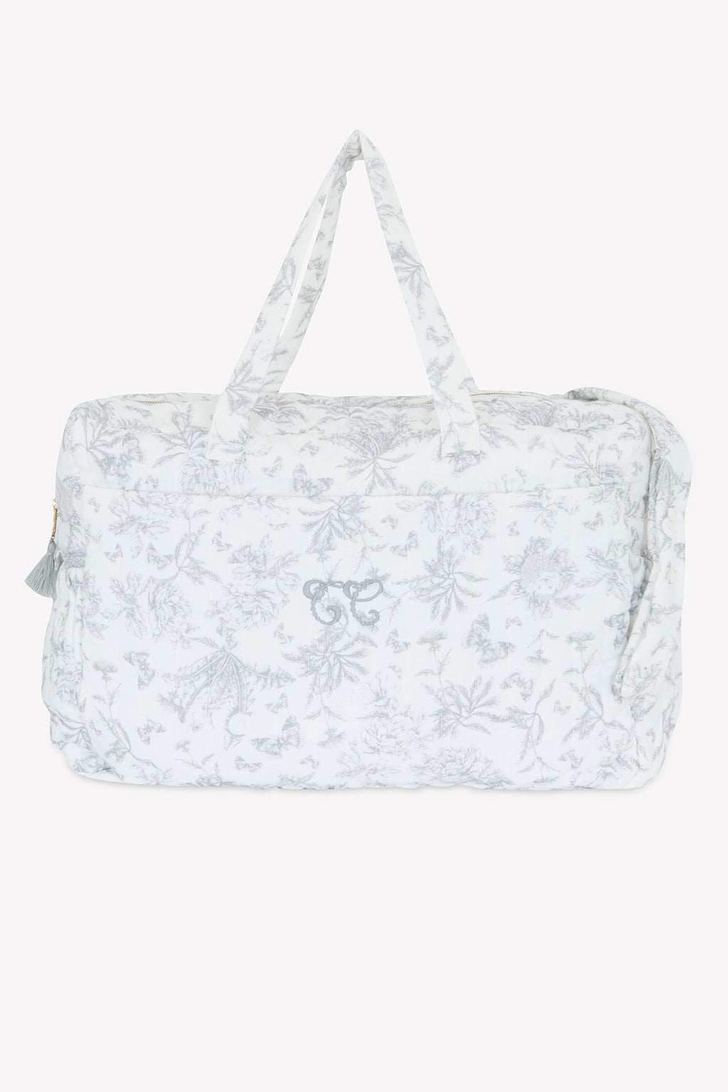 bolsa de maternidad - Estampado inspiración toile de jouy Gris