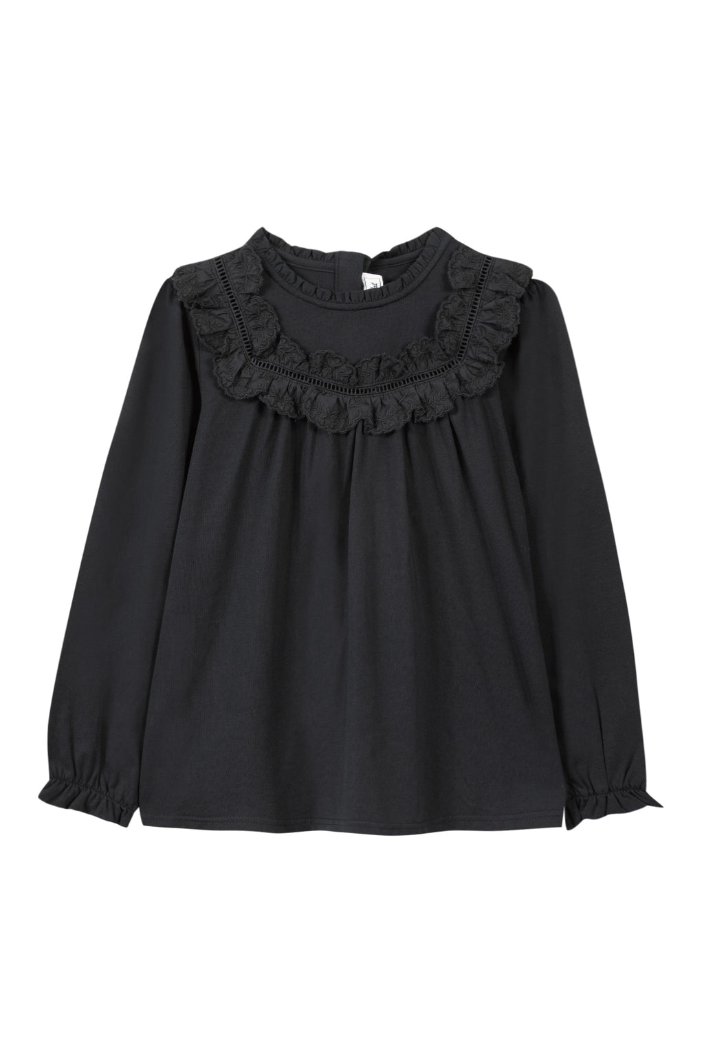 Blouse - Black Bib collar