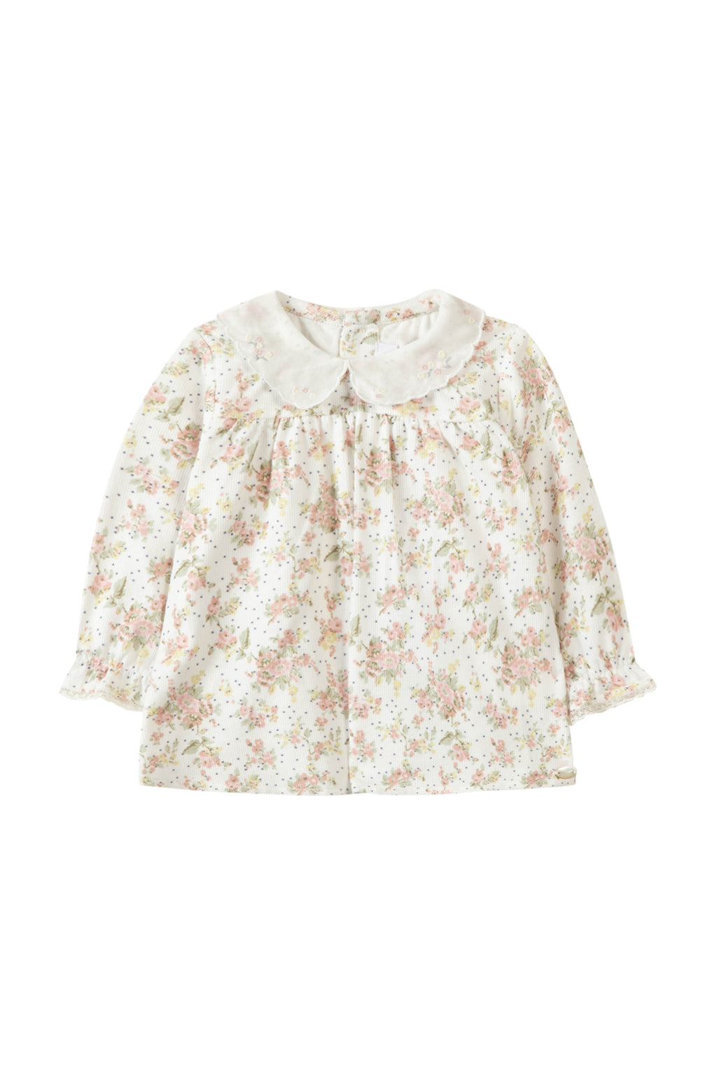 Blusa - Marfil algodón Estampado florido