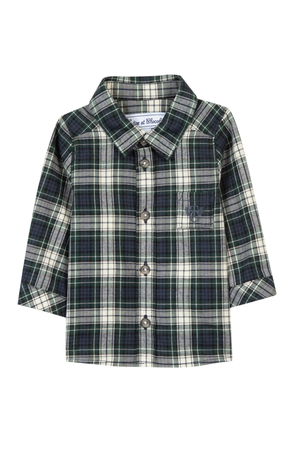 Shirt - Navy katoen Ruiten