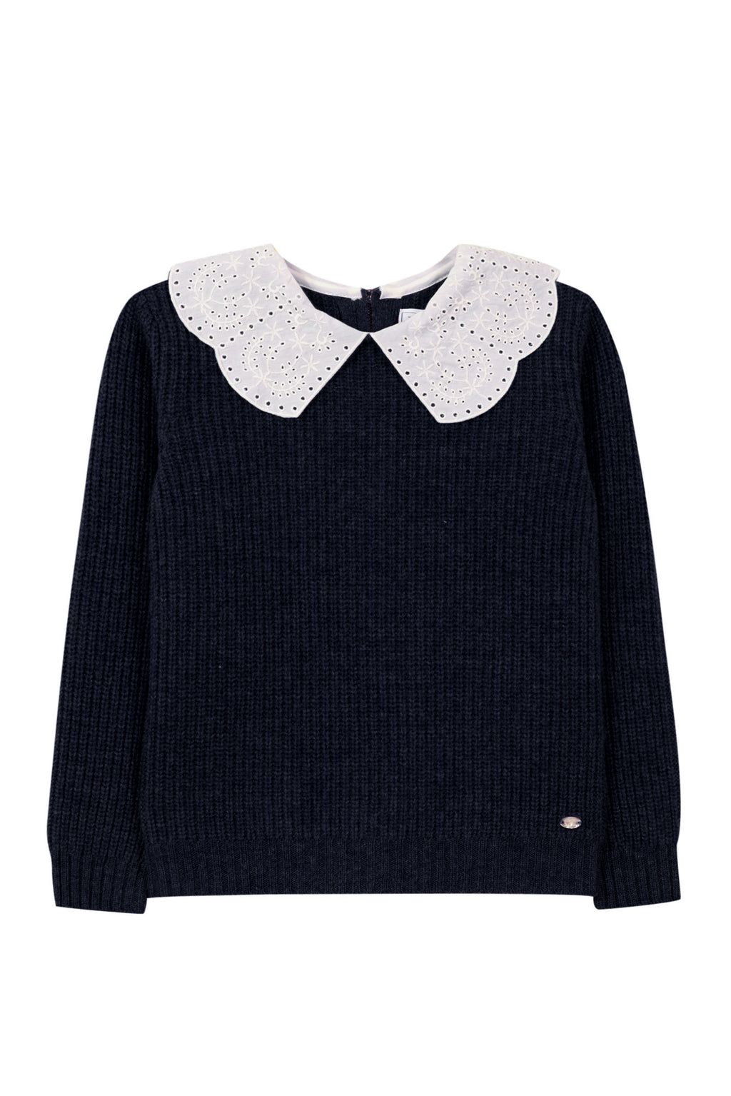 Sweater - Navy Wool Peter pan collar