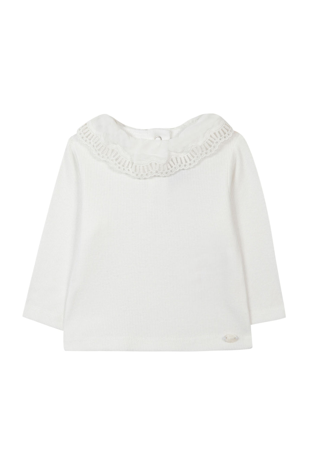 T-shirt - Ecru Collar Embrodery English