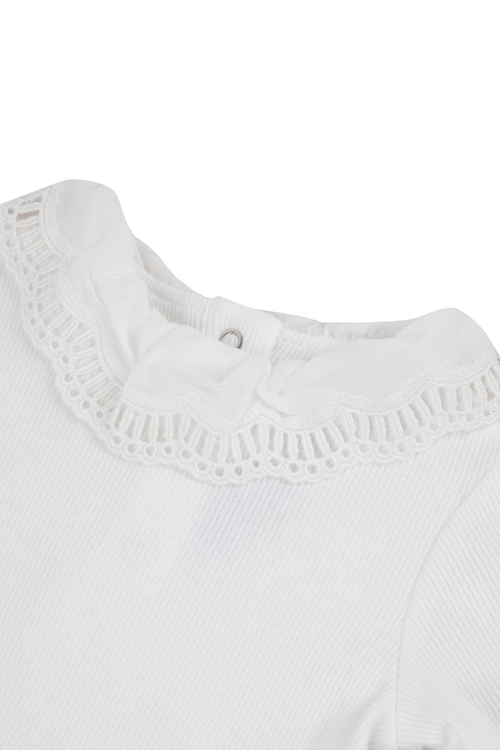 T-shirt - Ecru Collar Embrodery English