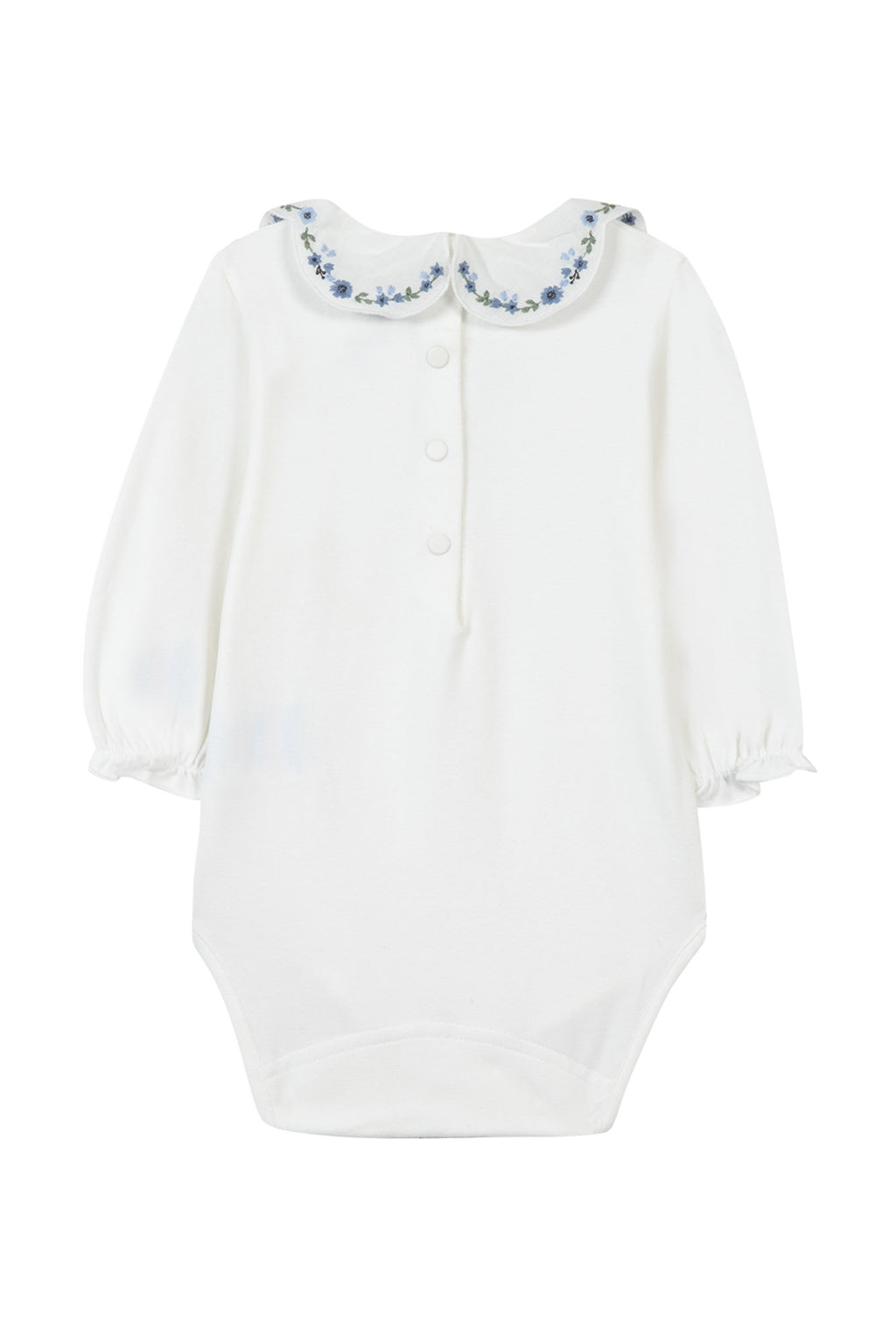 Body - Ecru Ruffled collar flowery