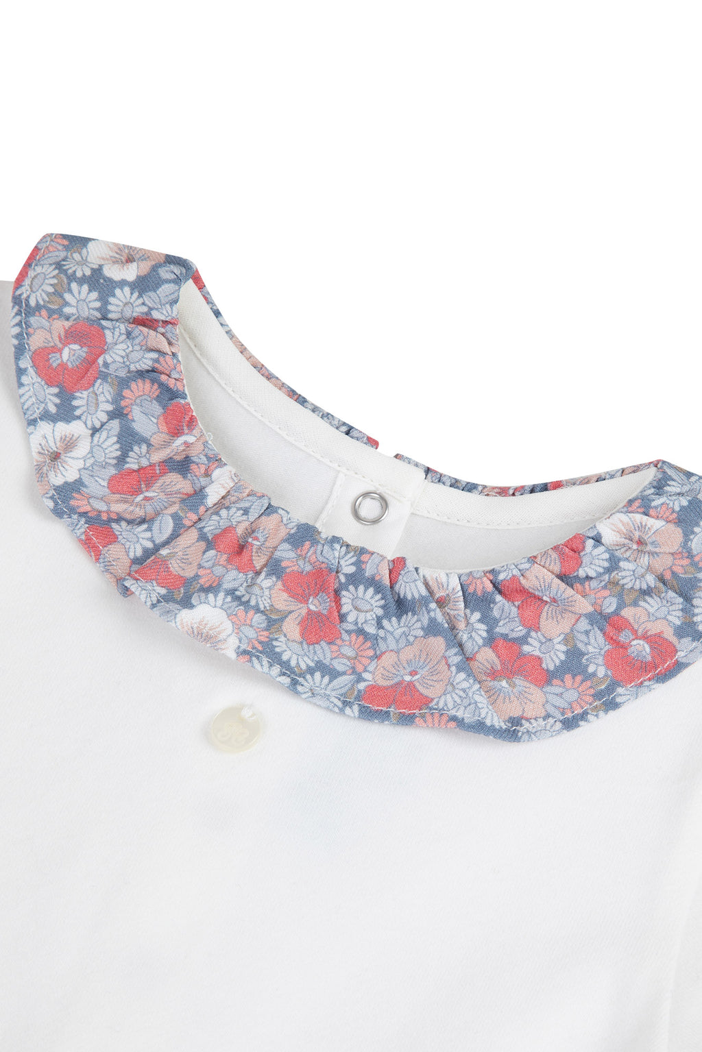 Body - Cuello con volantes flores Rosa