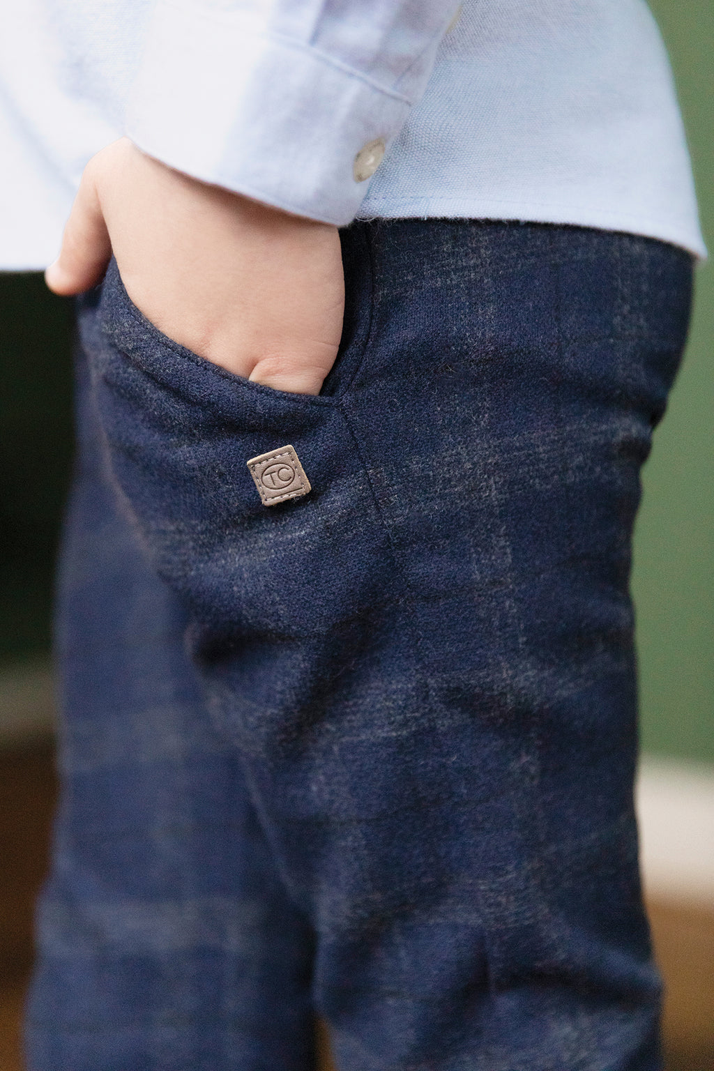 Broek - Navy Flanel Ruiten