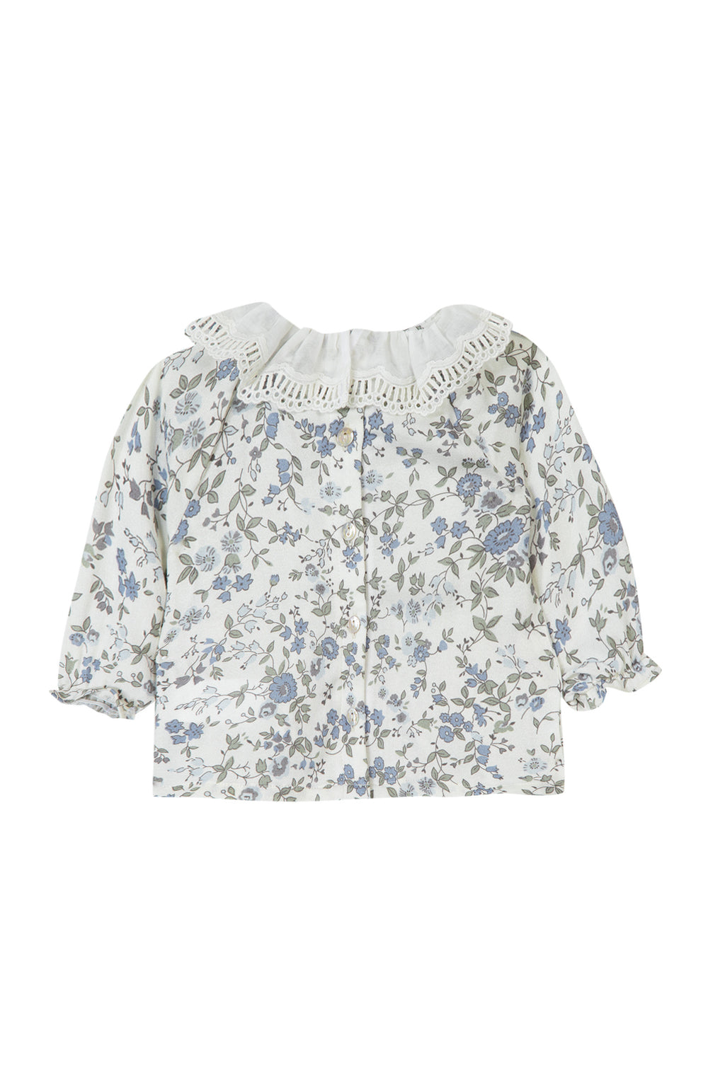 Blouse - Flower Ruffled collar ecru