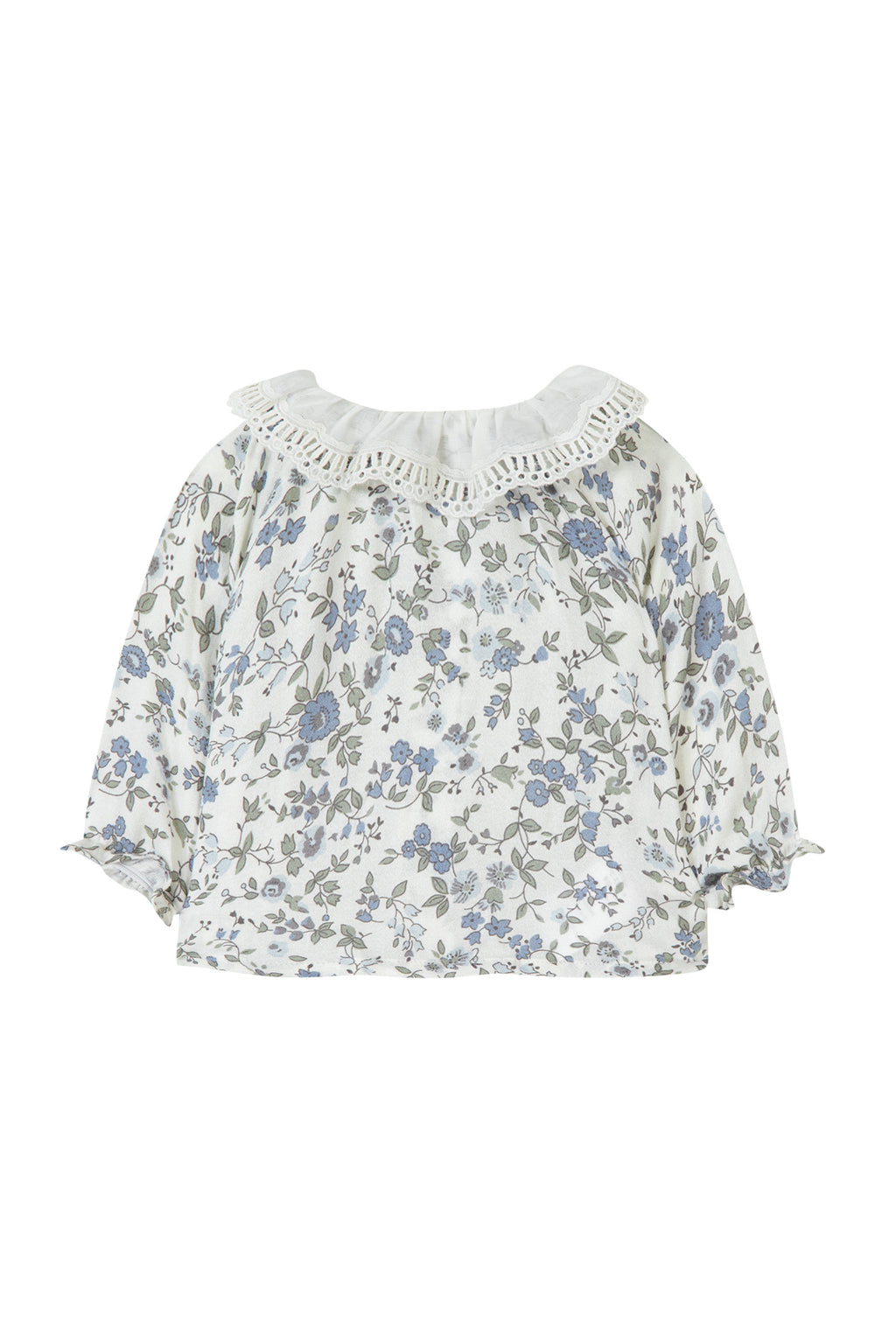 Blouse - Flower Ruffled collar ecru