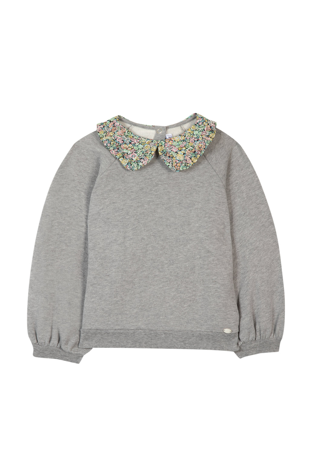 Sweat - Gris col Tissu liberty