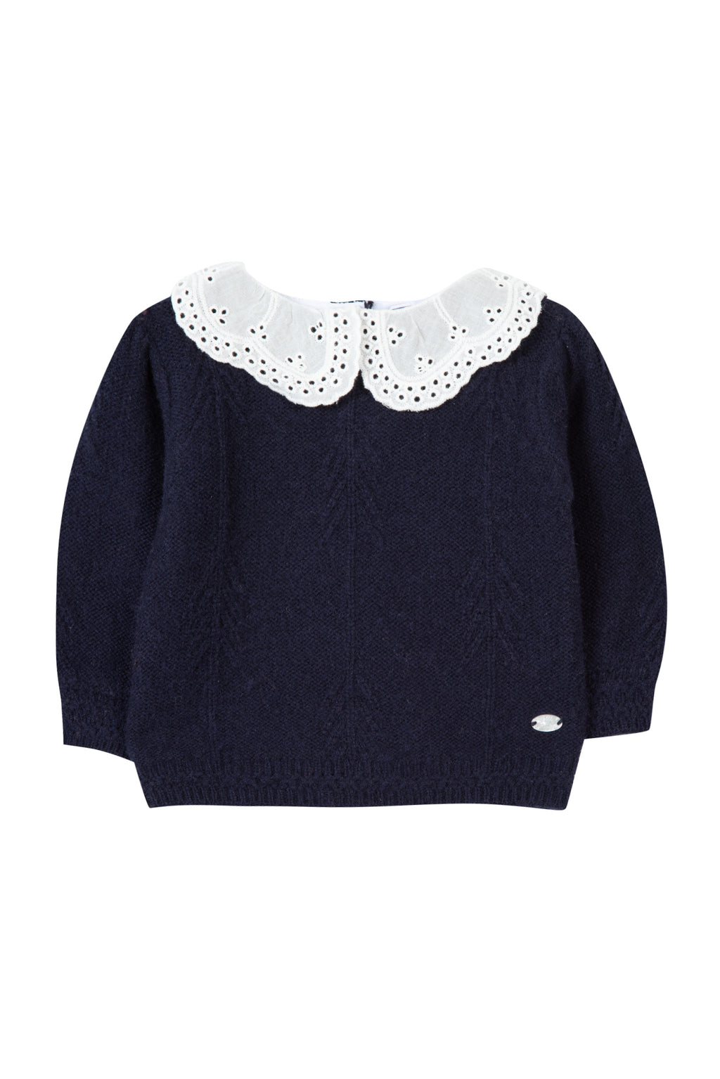 Maglia - Blu navy Colletto Ricamo Inglese