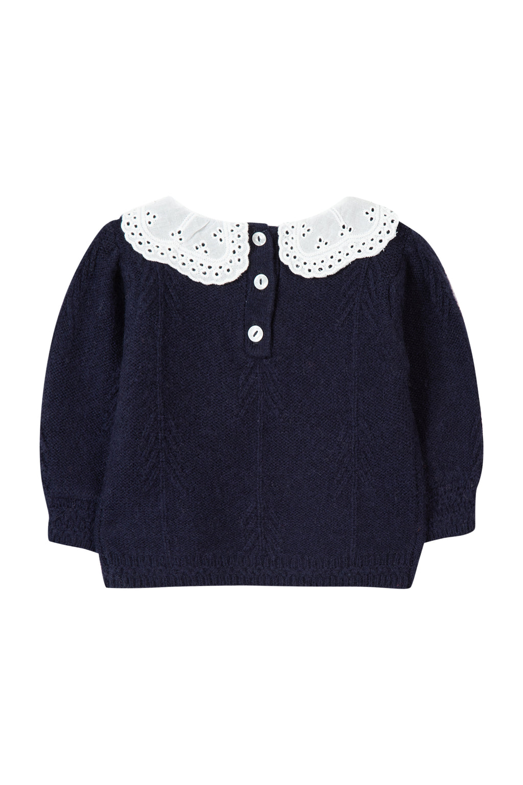 Maglia - Blu navy Colletto Ricamo Inglese