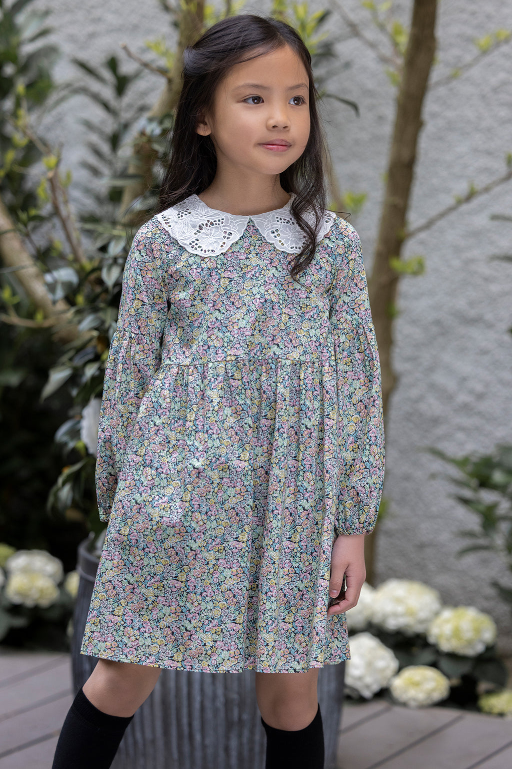 Robe - Tissu Liberty col ajouré