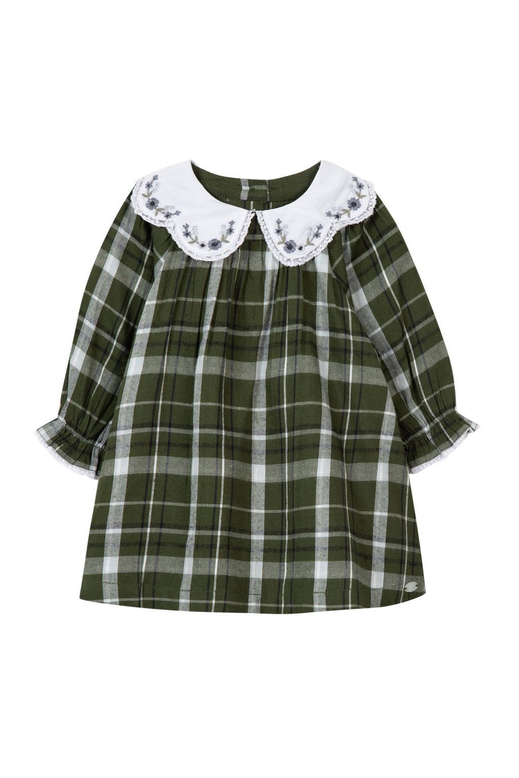 Dress  - khaki Check Collar openwork