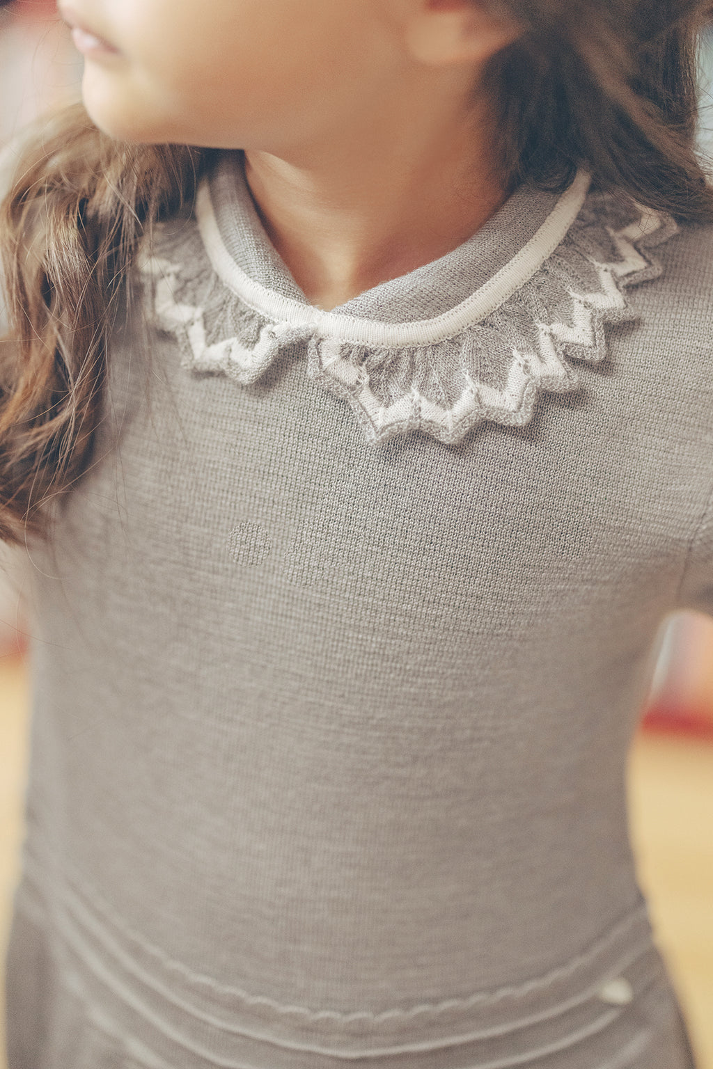 Dress - Grey Collar elegant